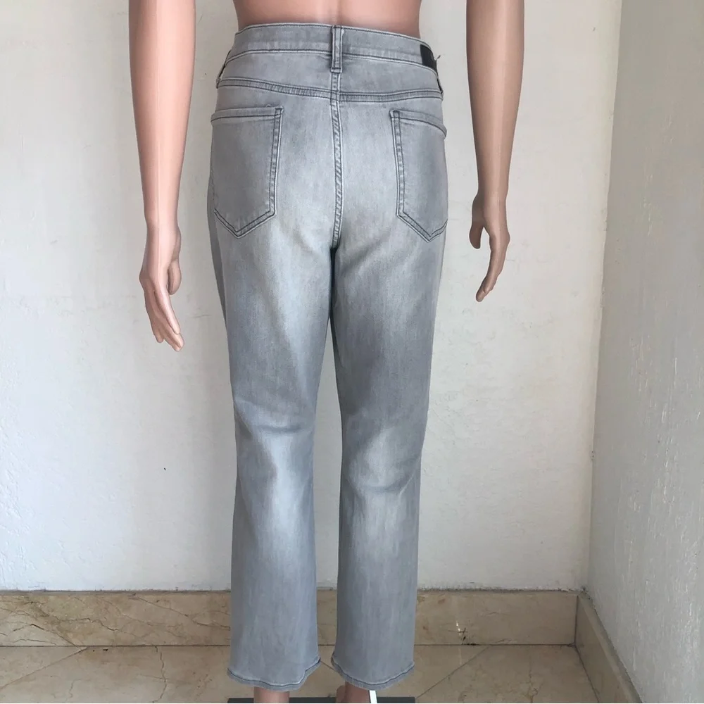 DKNY Y2K Jeans Women’s Size 12 Gray Cropped Denim Pants Skinny-Fit Stretchy